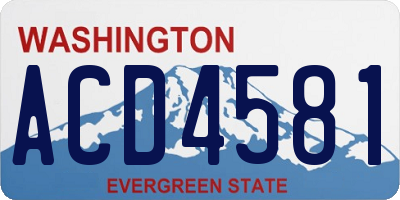 WA license plate ACD4581