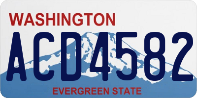 WA license plate ACD4582