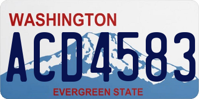 WA license plate ACD4583