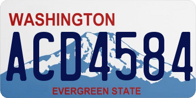 WA license plate ACD4584