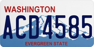 WA license plate ACD4585