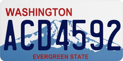 WA license plate ACD4592