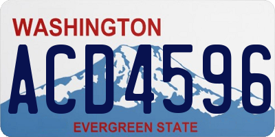 WA license plate ACD4596