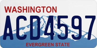 WA license plate ACD4597
