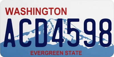 WA license plate ACD4598