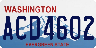 WA license plate ACD4602