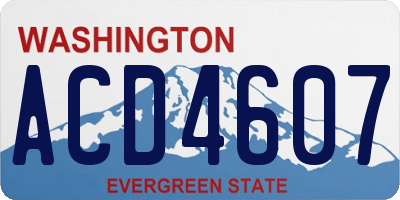 WA license plate ACD4607