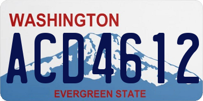 WA license plate ACD4612