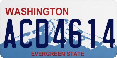 WA license plate ACD4614