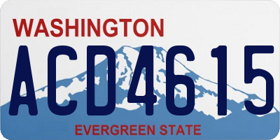WA license plate ACD4615