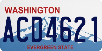 WA license plate ACD4621