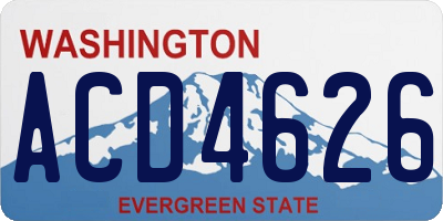 WA license plate ACD4626