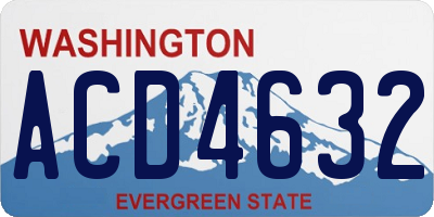 WA license plate ACD4632