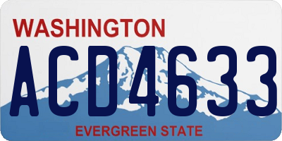WA license plate ACD4633