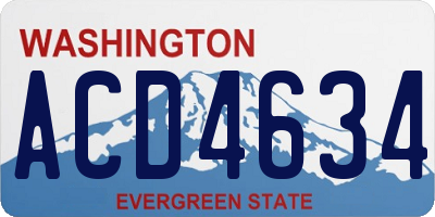 WA license plate ACD4634