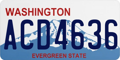 WA license plate ACD4636