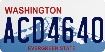 WA license plate ACD4640