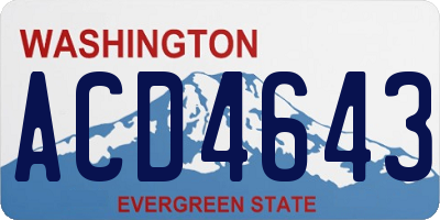 WA license plate ACD4643