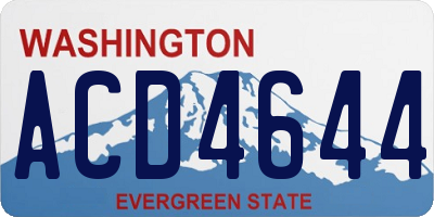 WA license plate ACD4644