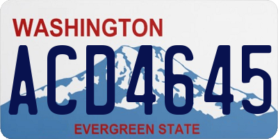 WA license plate ACD4645