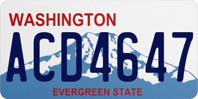 WA license plate ACD4647