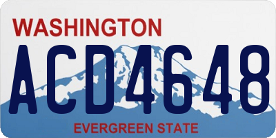 WA license plate ACD4648