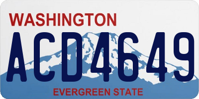 WA license plate ACD4649