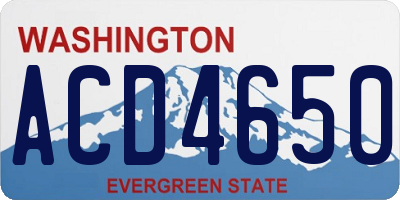 WA license plate ACD4650