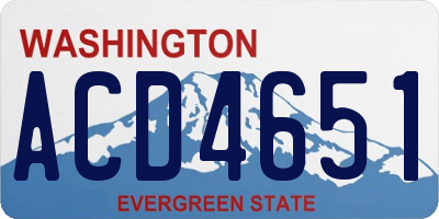 WA license plate ACD4651