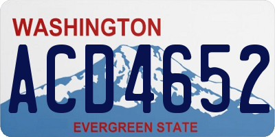 WA license plate ACD4652