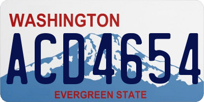 WA license plate ACD4654
