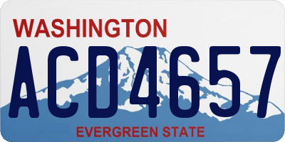 WA license plate ACD4657