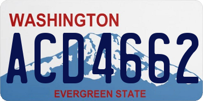 WA license plate ACD4662