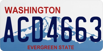 WA license plate ACD4663