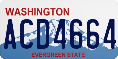 WA license plate ACD4664