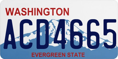 WA license plate ACD4665