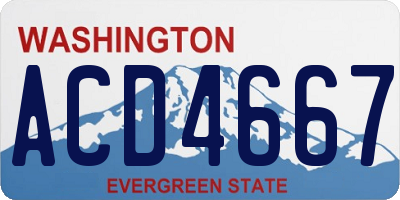 WA license plate ACD4667