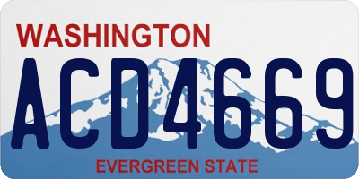 WA license plate ACD4669