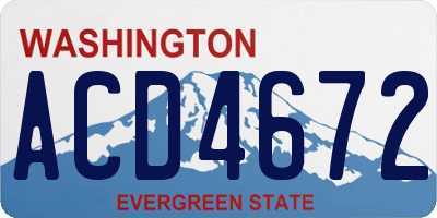 WA license plate ACD4672