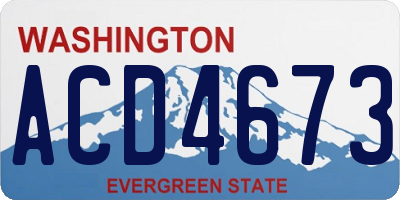WA license plate ACD4673