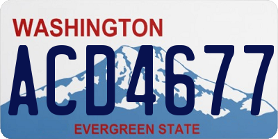 WA license plate ACD4677