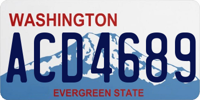 WA license plate ACD4689