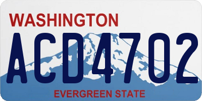WA license plate ACD4702