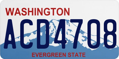 WA license plate ACD4708