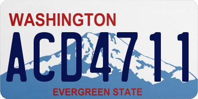 WA license plate ACD4711