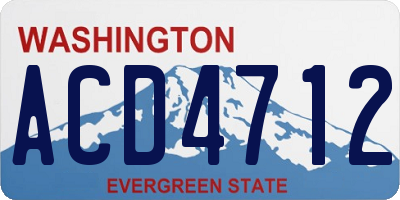 WA license plate ACD4712