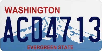 WA license plate ACD4713