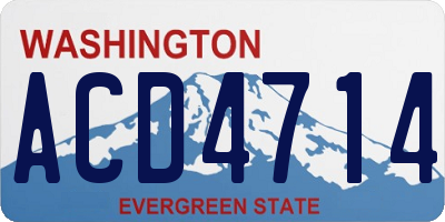 WA license plate ACD4714