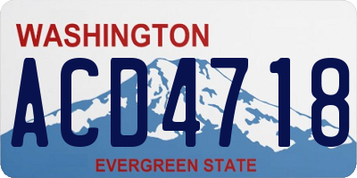 WA license plate ACD4718