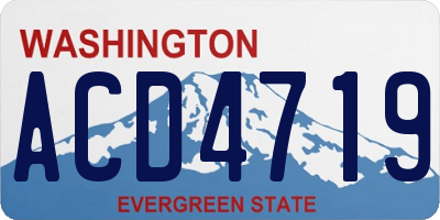 WA license plate ACD4719
